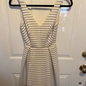 Aqua white dress with black stripes